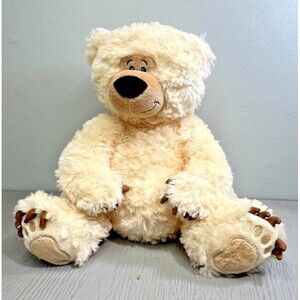 First and Main Chucklebeary Soft Beige Bear Poly Bean Filled Weighted Plush